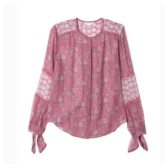 5/$100 SALE - Rebecca Taylor 100% Silk Floral Amanda Print Top - Picture 2 of 9